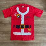 VINTAGE Christmas Tshirt Santa Sz Small Single Stitch Short Sleeve Hanes Beefy T Red Photo 0