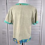LOTUS Embroidered Button Front Top Linen Look Floral/Butterfly Photo 2