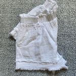 High Waist White Textured Shorts Size M Photo 3