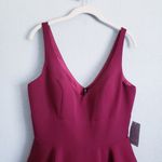 XScape  Burgundy Wine Deep V-neck Sleeveless A-line Flare Dress Photo 1