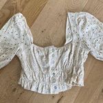 Urban Outfitters  Eyelet Crop Top in Cream Photo 0