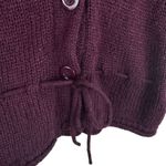 Zoe D. Purple Wine Plum Half Sleeve Button Front Knit Sweater Poncho Size M Size M Photo 3