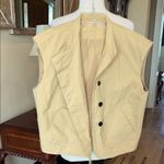 Oversized Tan Cotton Button Up Vest New Photo 2