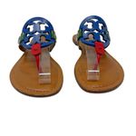 Tory Burch Colorblock Miller Sandals Size 7 Multicolor Logo Thong Flats Shoes Photo 1