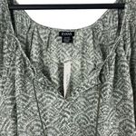 Evans 26/28 Short Sleeve Green Fanned Leaf Peasant Top NWT Photo 4