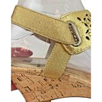 White Mountain * Sandals Women’s Size 8 Gold Wedge Thong Rhinestone Bling Slip On Photo 9