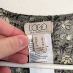 LOGO By Lori Goldstein  Printed Sheer Lace Cardigan with Tie Gray ish Floral Boho Photo 5