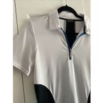 Swing Bette Court Womens Large Tennis Top Wicking Performance Golf Polo Preppy Blue Photo 5