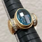 Vintage Aquamarine Pillow Cut Stone Gold Photo 7