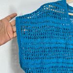 Faded Glory  Crochet Knit Top Cover Up Teal‎ Blue Open Weave 3X Beech Tropical Photo 6