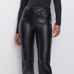 Good American NEW  Icon Faux Leather Pants in Black Size 16 Photo 0