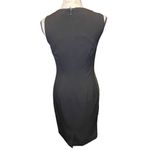 Calvin Klein NWT Black Sleeveless Sheath Dress with gold chain detail, Size 2 Photo 1