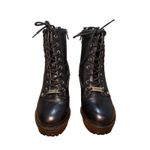 Guess  Black Leather Lace Up High Heel Platform Ankle Boots Women's Size 5.5M‎ Photo 3