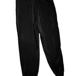 ZARA Black Tech Jogger Pants Flat Front High Rise Elastic Waist Back Medium EUC Photo 9