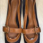 Nine West  Black slip-on shoes with a leather brown trim with a belt. Photo 3