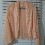 LC Lauren Conrad XS polka dot orange Chiffon open cardigan Photo 0