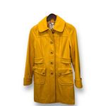 Anthropologie Tulle Women's Peacoat XS Mustard Yellow Retro Mod 70s Minimalist Photo 1