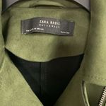 ZARA  Faux Suede Hunter Green Motorcycle Biker Jacket Size XS Photo 1