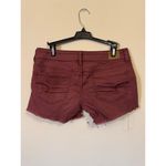 American Eagle Y2K Low Rise Jean Cut-Off Shorts Maroon Size 2 Photo 1
