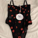 Princess Polly Vintage Black Mesh Corset Flower Bodysuit Tank Photo 0