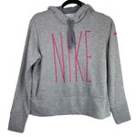 Nike Dri Fit Grey Pink Logo Hoodie Sz Medium Photo 2