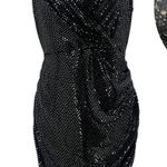 Grace Karin  Silver Sequin Dress Sz L Holiday Glam Clubwear Ruched Sparkly NYE Photo 0