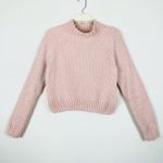 H&M Light Pink Chunky Knit Chenille Mockneck Sweater Photo 2