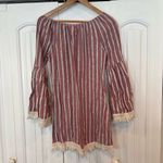 Velzera  Red And Tan Off Shoulder Dress‎ Size Small Photo 1