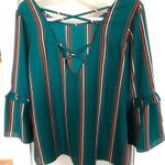 Krazy Kat Green & Red Blouse Photo 1