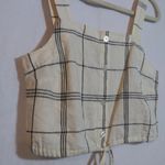 A New Day Apron Tank Windowpane Drawstring Waist Crop Size Small Photo 2