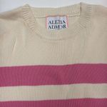Alexia Admor  Knit Pink And Cream striped Short Sleeve Sweater Size M C46 Photo 1