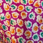 Neiman Marcus Vintage  Silk Jacquard Floral Blouse Pink Orange Green Size 16 Photo 7