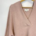 Aerie Oversized Cozyup Waffle Hooded V Neck Sweater Photo 2