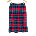 Vintage Boundary Waters Plaid Wool Pleated Midi Skirt 12 Photo 14