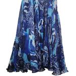 Rickie Freeman Teri Jon Formal One Shoulder Silk Beaded Maxi Dress Size 6 Blue Photo 3
