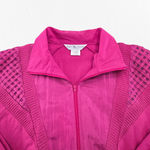 Vintage 80s Hot Pink Tracksuit Set Half Zip Jacket Straight Leg Pants Size Large Photo 4