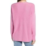 Something Navy Bubblegum Pink Wool Blend V Neck Slouchy Sweater Women’s Size XS Photo 2