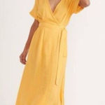 Marine layer Womens Size S Valencia Wrap Dress Yellow Photo 0