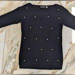 Jennifer Lauren Black Sweater with Pearls Size XL Photo 0