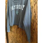 Grayson Threads Sleepwear Cropped Grey Saturday Long Sleeve Top Woman’s Size XL Photo 1