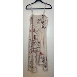 ZARA Cream Embroidered Midi Dress XS Scallop Hem Boho Festival Linen Blend Photo 3
