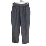 ZARA chambray linen blend tie front cropped pants S Photo 2