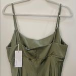 Reformation  Kailyn Silk Dress Midi Artichoke Green XL Photo 4
