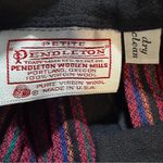 Pendleton Vintage Petite 100% Virgin Wool Pleated skirt black plaid hem USA 4P Photo 6