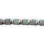 Real sterling silver and turquoise square link bracelet, like new Photo 0
