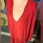 Free People Burnt Orange Accordion Style Medium Dress Photo 4