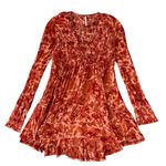 Free People FP Womens Dark Romantic Tunic Long Sleeve Shirt Orange Merlot Combo Photo 10