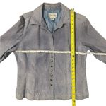 Live a Little Vintage  Suede Leather Jacket Blue Button Snap Boho 90s Y2K Large Photo 3