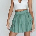 Princess Polly NWOT Women's  Greta Mini Skirt in Green size 4 Photo 0