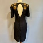 Vintage Jennifer Black & Gold Beaded Cocktail Dress, size small Photo 5